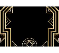 Laeacco Art Deco Vintage Background 10x8ft Photography Background Golden Abstract Geometric 3D Ornament Modern Style Backdrops Wedding Parties Black Background