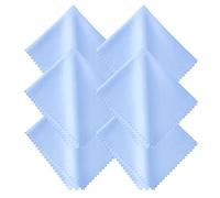 laeeyin 6pcs Glasses Cleaning Cloths - Microfiber Screen Cleaner for Glasses, Screens, Tablets (15 x 18 cm), Blue