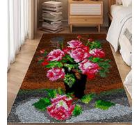 Laegnfho Latch Hook Kits for Adults Latch Hook Rug Kits Latch Hook Kit for Beginners Adults Handmade Home Decoration Rug Making Kits for Adults Latch Hook Mats Latch Hook Cushion Kits 85 x 115 cm