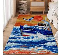 Laegnfho Latch Hook Kits for Adults Latch Hook Rug Kits Latch Hook Kit for Beginners Adults Handmade Home Decoration Rug Making Kits for Adults Latch Hook Mats Latch Hook Cushion Kits 69 x 102 cm