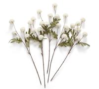 Laelfe 5 Bundles Artificial Kiku Flowers, 52 cm Faux Silk Pompon Mums Fake Small Mini Chrysanthemum Bouquets for Wedding Bridal Shower Home Kitchen Table Centerpieces Vase Filler