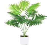 Laelfe Artificial Areca Palm Plant in Pot - 55 cm Fake Tropical Palm Plant with 12 Leaves Faux Potted Plants for Indoor Outdoor Home Garden Office Table Decorations