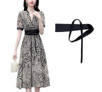 laelinggt Wrap-tie Belt for Women Imitated silk Obi Belt Lace Up Cinch For Dress Wrap Around Wide Waistband Corset, Black, One Size