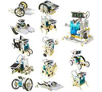 Laelr 13 in 1 Solar Robot Toys DIY Educational Steam Sciene Experimental Kit Solar Powered Learning Robot Steam Toys Eco-Engineering Building Robots Toy for Kids Aged Above 8yr