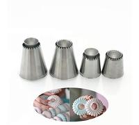 LAEMALLS 4PCS Piping Nozzles, Cake Decorating Supplies Kit, Stainless Nozzle Tips, Large Size, Baking Supplies for Cake DIY, Pastry Making, Dessert Decorating#3