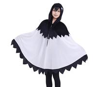 LAEMILIA Flamingo Hooded Cape Kids Girls Halloween Bird Cloak Boys Black Raven Fancy Dress Animal Role Play Costume with Hood Magpie Cosplay Outfit Age 8-15