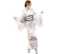 LAEMILIA Halloween Costumes Adult Women Japanese Yukata Kimono Anime Cosplay Costume Traditional Festival Outfit Oriental Nightwear Wide Sleeve Robe M-L