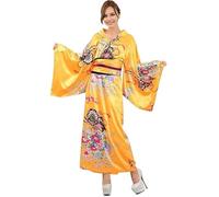LAEMILIA Halloween Costumes Adult Women Japanese Yukata Kimono Anime Cosplay Costume Traditional Festival Outfit Oriental Nightwear Wide Sleeve Robe M-L