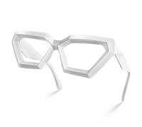 Laemzinv Blue Light Glasses for Women Cat Eye Square Thick Acetate Frame Computer Glasses Gaming Glasses LA039, White, One Size
