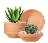 Terra Cotta Pots, Laergin 6.43 Inch Shallow Terra Cotta Clay Pots with Drain Hole Terra Cotta Plant Pot with Drainage Hole, Ceramic Plant Pots for Indoor/Outdoor Plants(6 Pack)