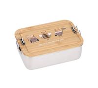 LÄSSIG 1210059088 Children's Lunch Box, Stainless Steel Bamboo, Nature