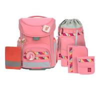 LÄSSIG 7-Piece Children's School Bag Set Slim Unique, Pink, Casual
