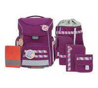 LÄSSIG 7-Piece Children's School Bag Set Slim Unique, Purple, Casual