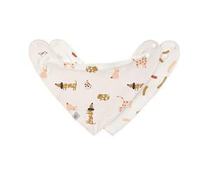 LÄSSIG Baby Bibs/Neckerchief/Triangular Bibs Set of 2 Organic Cotton Popper Reversible/Baby Bandana Little Mateys Sicy Orange