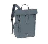 LÄSSIG Baby Changing Backpack, Changing Bag, Backpack with Changing Mat, Pram Attachment, Bottle Holder, Sustainably Produced/GRE Rolltop Backpack, Anthracite