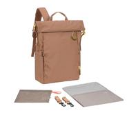 LÄSSIG Baby Changing Backpack, Changing Bag, Backpack with Changing Mat, Pram Attachment, Bottle Holder, Sustainably Produced/GRE Outdoor Rolltop Backpack Almond