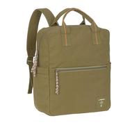 LÄSSIG Baby Changing Backpack Changing Bag with Changing Mat and Pram Attachment Water-Repellent/Little One & Me Square Backpack Big Olive