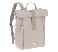 LÄSSIG Baby Changing Backpack with Changing Mat Pram Attachment Bottle Holder Sustainably Produced Green Rolltop Up Backpack Taupe