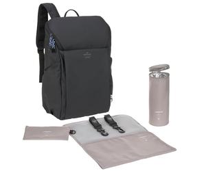 LÄSSIG Baby Changing Backpack with Changing Mat, Stroller Attachment and Bottle Holder/GRE Slender Up