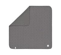 LÄSSIG Baby Comfort Blanket GOTS Certified Soft/Interlock Baby Blanket 80 x 80 cm Spots Anthracite