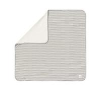 LÄSSIG Baby Comfort Blanket GOTS Certified Soft/Interlock Baby Blanket 80 x 80 cm Striped Grey/Anthracite