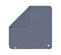 LÄSSIG Baby Cuddle Blanket GOTS Certified Soft Interlock Baby Blanket 80 x 80 cm Triangle Blue