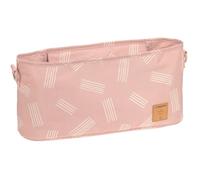 LÄSSIG Baby Pram Organiser Buggy Organiser Pram Bag Including Pram Attachment/Buggy Organiser Soft Stripes Pink
