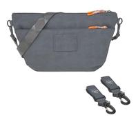 LÄSSIG Baby Pram Organiser Shoulder Bag with Pram Attachment/GRE Buggy Bum Bag Anthracite