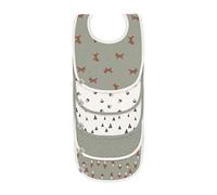 LÄSSIG Baby Toddler Bib Set (5 Pieces) Velcro Closure Cotton Waterproof/Value Pack Bib Little Forest Fox