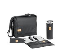 LÄSSIG Baby Wickeltasche Stylische nachhaltig Umhängetasche inkl. Zubehör/Messenger Bag Tyvek, schwarz