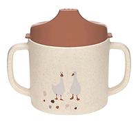 LÄSSIG Children drinking cup with handle/Sippy Cup PP/Celllulose Tiny Farmer Sheep/Goose nature