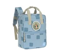 LÄSSIG Children's Backpack with Chest Strap Nursery Bag Nursery Backpack 28 cm 7 Litres 3 Years Mini Square Backpack Pattern Party Blue