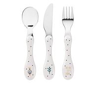 LÄSSIG Children's Cutlery Set 3-Piece Spoon Fork Knife Stainless Steel Plastic Handle Cutlery 3 Pieces Garden Explorer