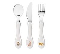LÄSSIG Children's Cutlery Set 3 Pieces Spoon Fork Knife Stainless Steel Plastic Handle/Cutlery Little Mateys