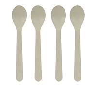 LÄSSIG Children's Cutlery Spoon Set 4 Pieces Without Melamine, BPA-Free, Biocomposite/Spoon Set Geo Warm Grey