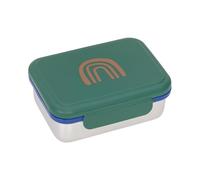 LÄSSIG Children's Lunch Box Stainless Steel Breakfast Box Sustainable Nursery School Lunch Box Rainbow Green