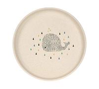 LÄSSIG Children's Melamine Plate BPA Dishwasher Microwave Plate Little Water Whale Blue