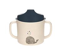 LÄSSIG Children's Training Cup with Handle and Removable Lid 150 ml/Sippy Cup Little Water Whale