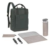 LÄSSIG GRE Vividal Baby Changing Backpack with Changing Mat, Pram Attachment, Bottle Holder Sustainably Produced/Green Vividal Backpack Dark Olive