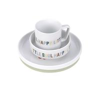 LÄSSIG Happy Fruits Kids Porcelain Dinner Set Bowl Cup Plate with Non-Slip Silicone Ring