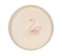 LÄSSIG Kids Melamine BPA Dishwasher Microwave Plate Little Water Swan Pink
