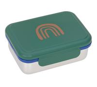 LÄSSIG Children's Lunch Box Stainless Steel Breakfast Box Sustainable Nursery School Lunch Box Rainbow Green