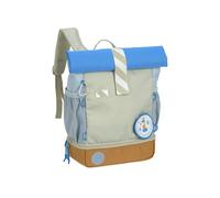 LÄSSIG Nursery Backpack Children's Backpack Rolltop with Chest Strap Water-Repellent 11 Litres/Mini Rolltop Backpack, Green/Blue, Children's backpack