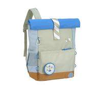 LÄSSIG Nursery Backpack Children's Backpack Rolltop with Chest Strap Water-Repellent 11 Litres/Mini Rolltop Backpack, Green/Blue, Children's backpack