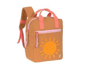 LÄSSIG Nursery Backpack with Chest Strap Children's Bag Water-Repellent/Little One & Me Square Backpack Small, brown, standard size, Modern
