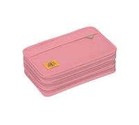 LÄSSIG Pencil Case Filled 20 Pieces/School Triple Pencil Case Unique, Pink, Standard Size
