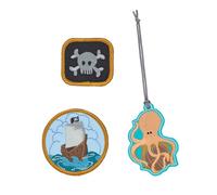 LÄSSIG Pendant and Patches Set (3 Pieces) with Press Stud, School Patches Set, Pirates, Standard Size, Pirate