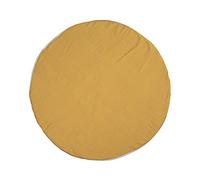 LÄSSIG Round Seat Cushion Cuddle Carpet Muslin, Mustard
