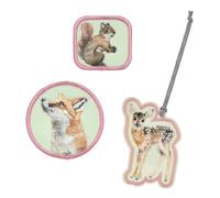 LÄSSIG Pendant and Patches Set (3 Pieces) with Press Stud, School Patches Set, Forest, Standard Size, Patches