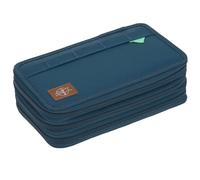 LÄSSIG School Triple Pencil Case Filled 20 Pieces Unique Navy